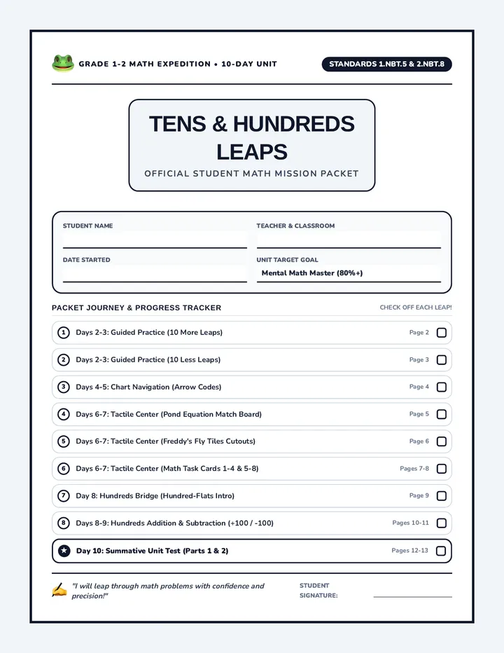 Tens and Hundreds Student Packet