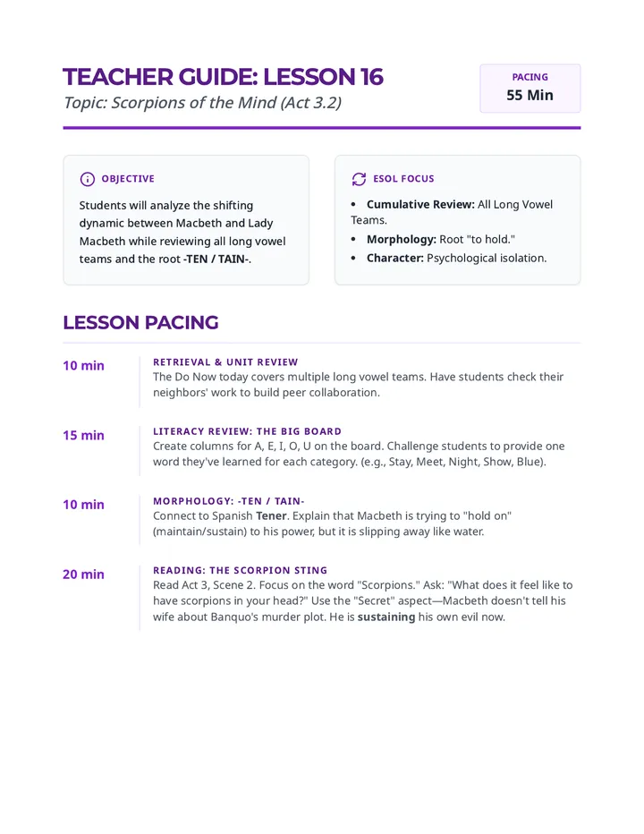 Scorpions of the Mind Teacher Guide