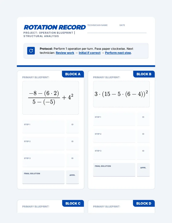 Rotation Records Worksheet
