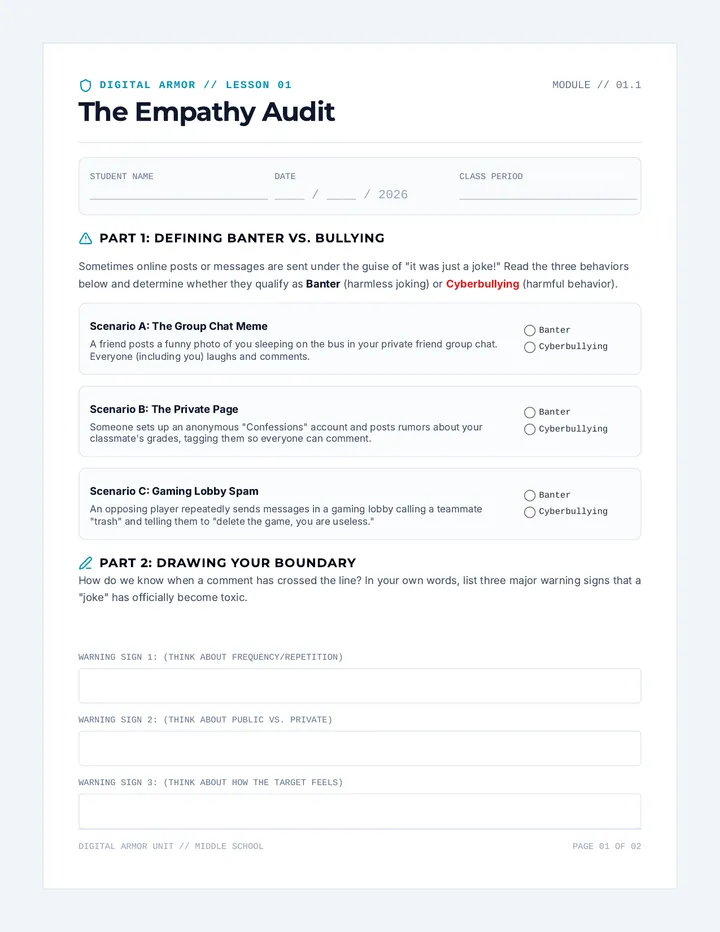Empathy Audit Worksheet