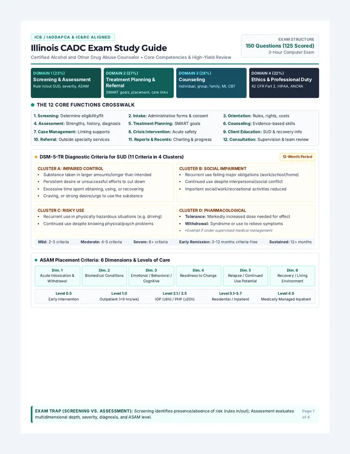 Illinois CADC Study Guide