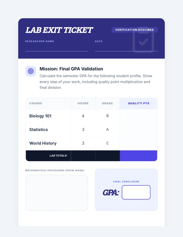 Grade Lab Exit Ticket