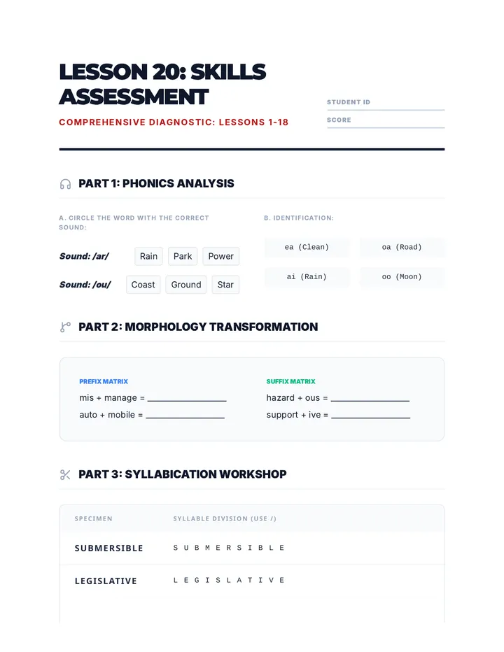 Cumulative Mastery Assessment 20