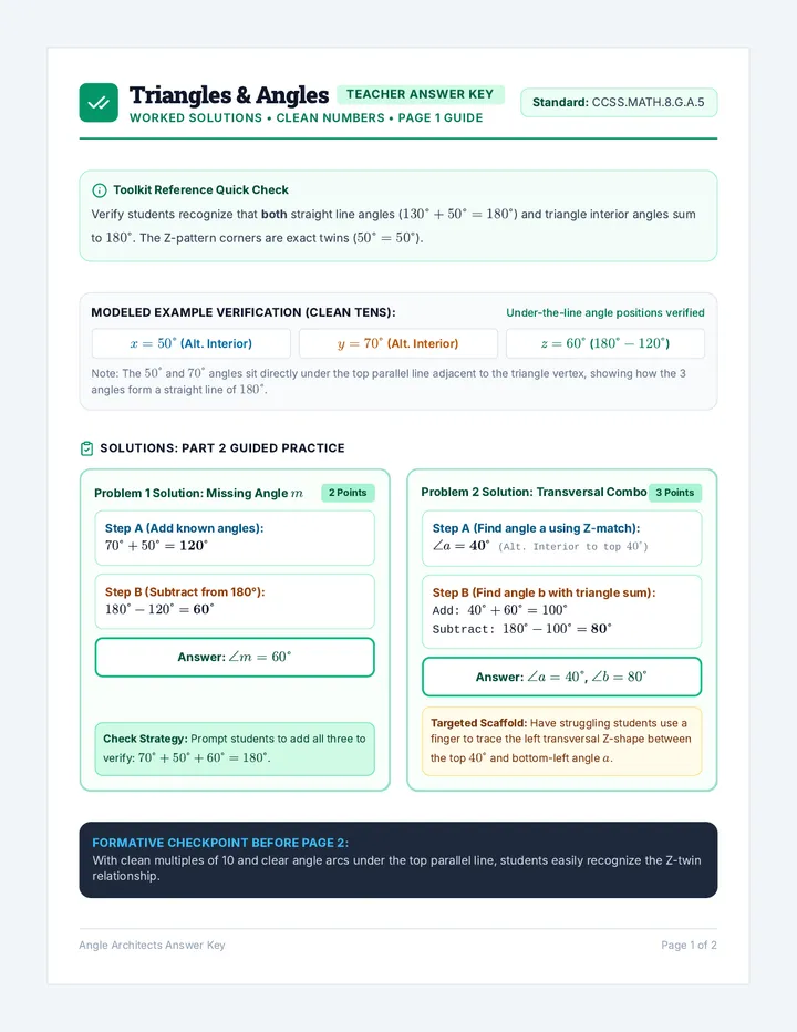 Triangle Detectives Answer Key