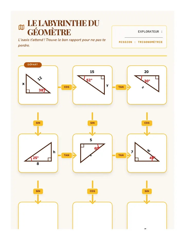 Le Labyrinthe du Géomètre Worksheet Final