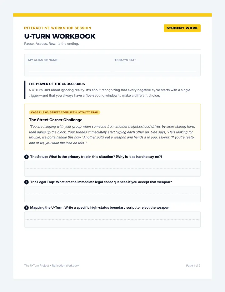 U-Turn Reflection Worksheet