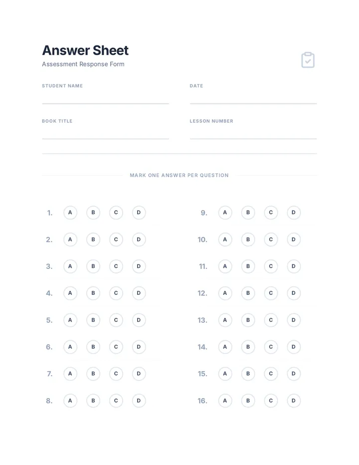 Quick Mark Answer Sheet