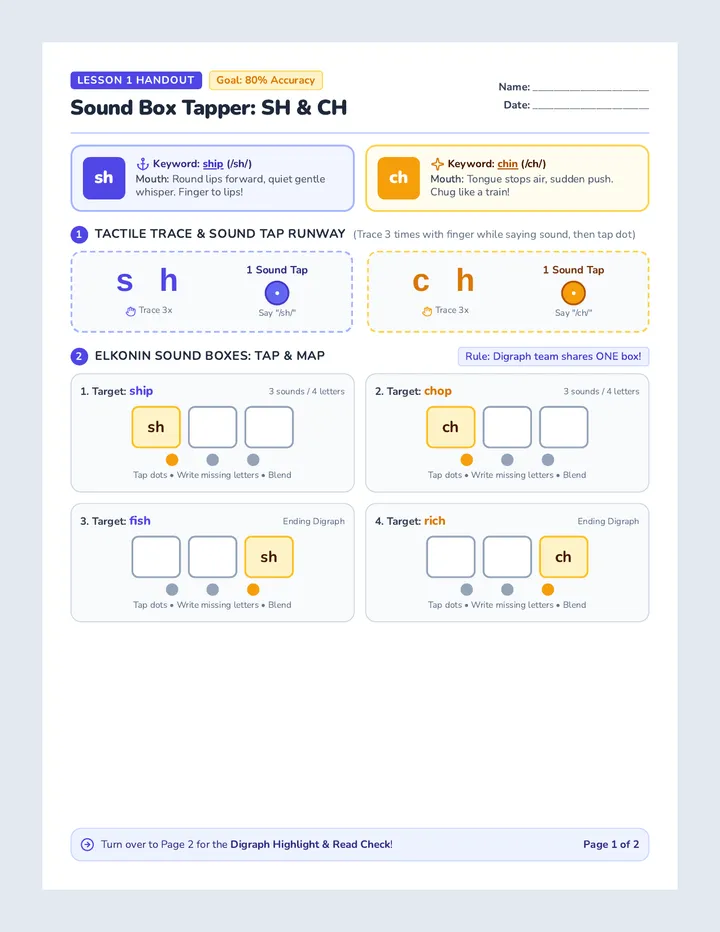 Sound Box Tapper Worksheet