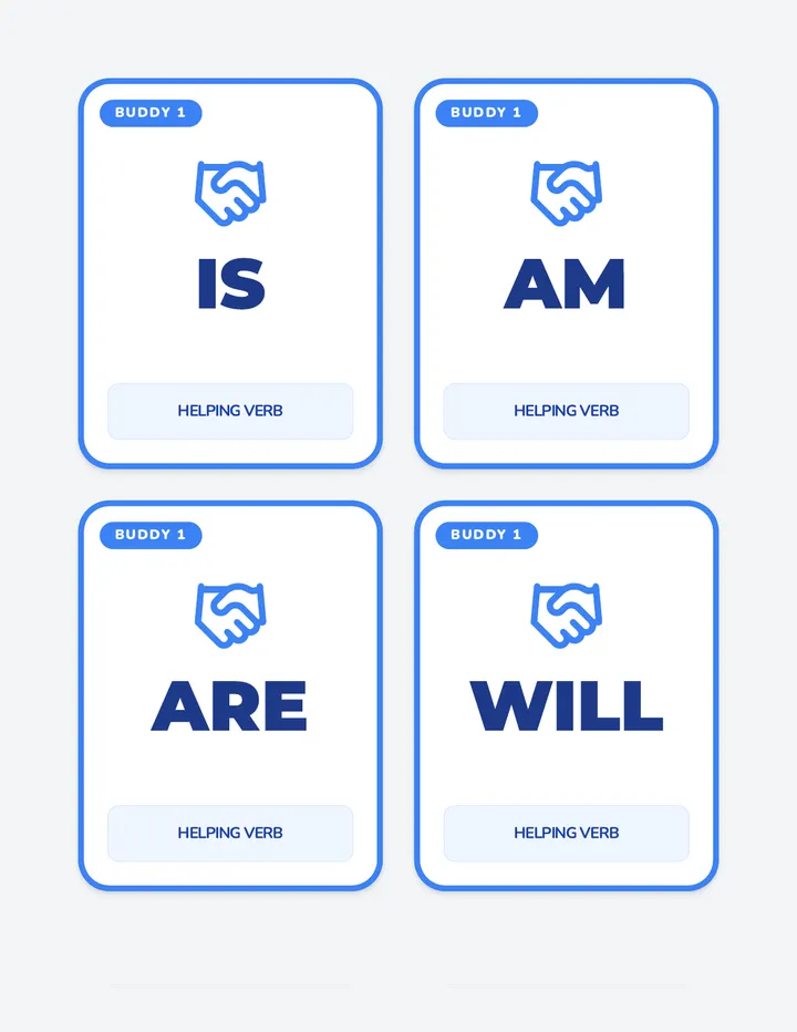 Verb Buddy Cards
