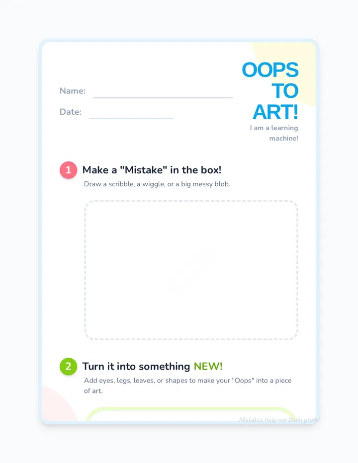 Oops to Art Worksheet