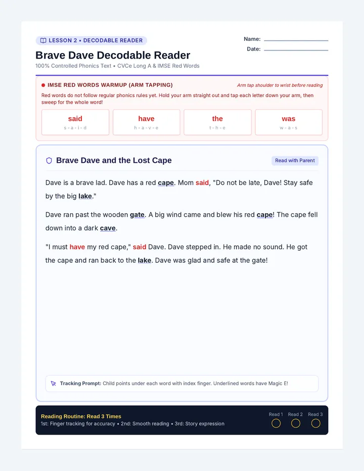 Brave Dave Decodable Reader