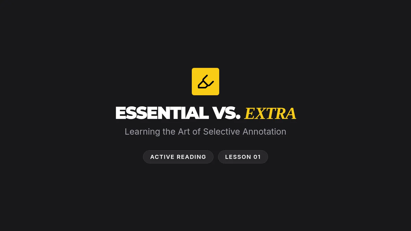 Essential vs Extra Slides