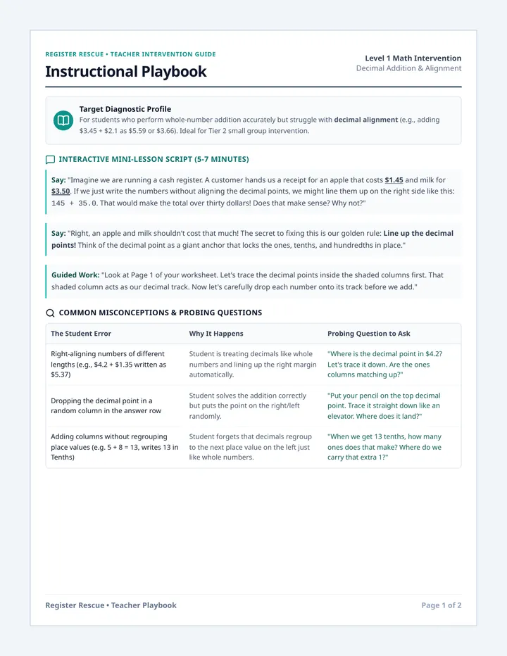 Register Rescue Teacher Guide