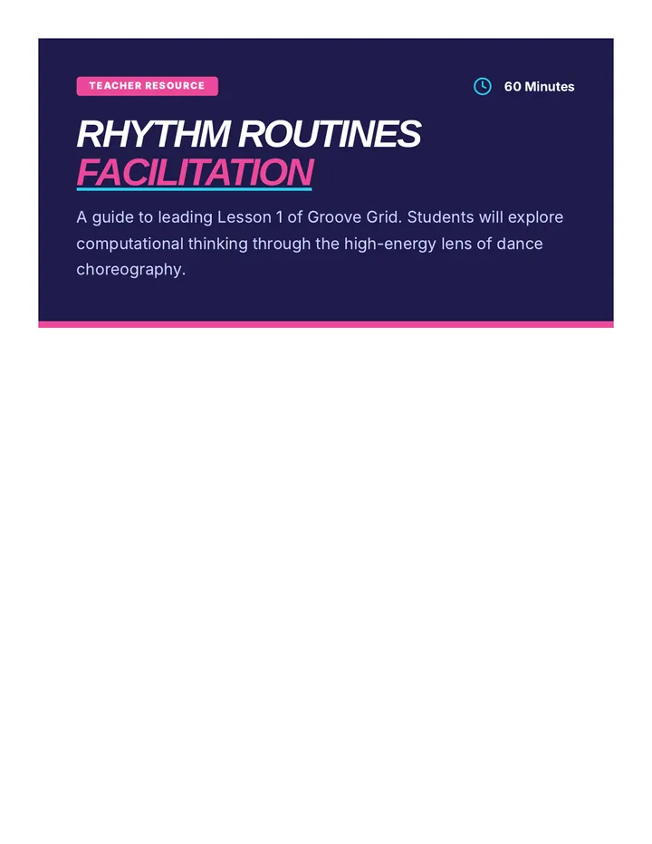 Rhythm Routines Teacher Guide