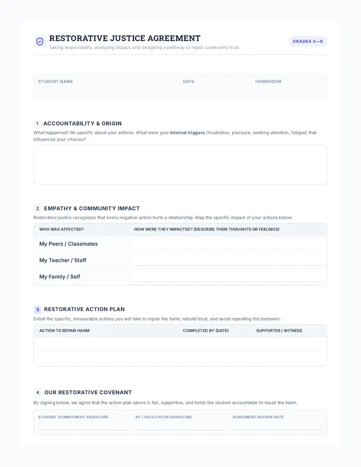 56 Restorative Reflection Sheet