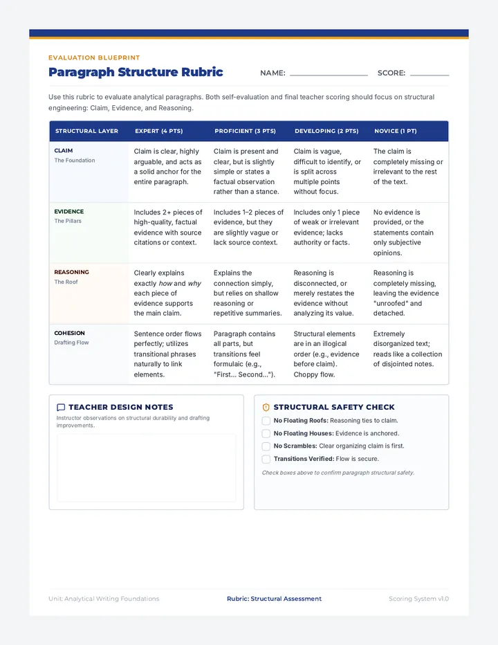 Paragraph Architects Rubric