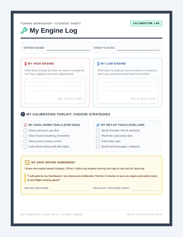 My Engine Worksheet