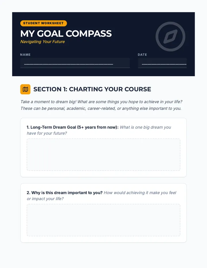 My Goal Compass Worksheet