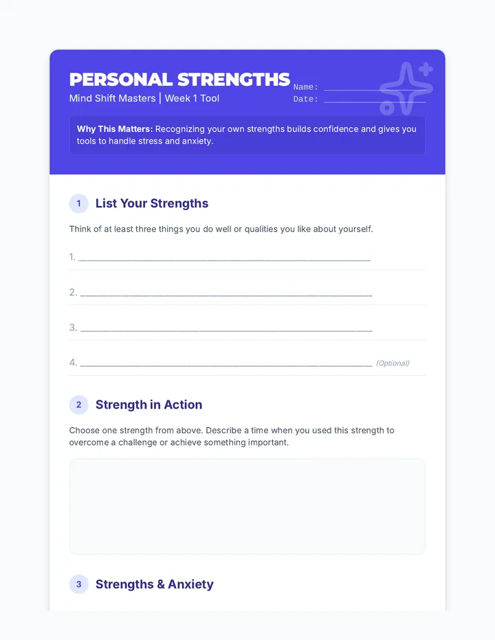 Strengths Worksheet