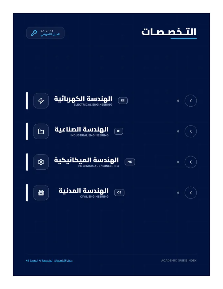 فهرس التخصصات الهندسية