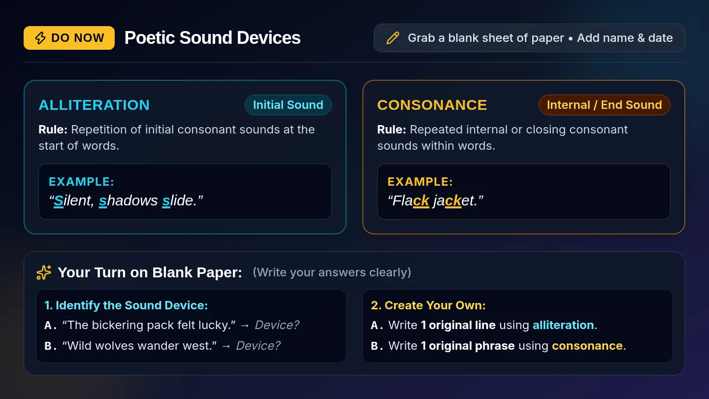 Sound Devices Do Now Slides