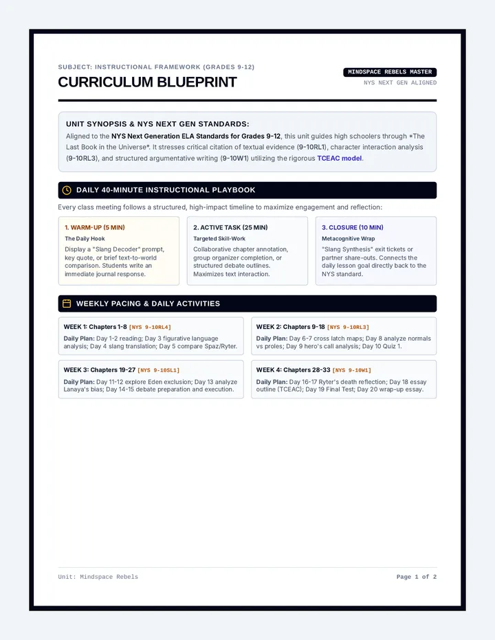 Mindspace Rebels Teacher Guide