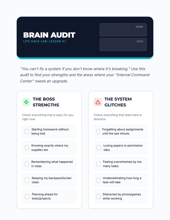 Brain Audit Worksheet