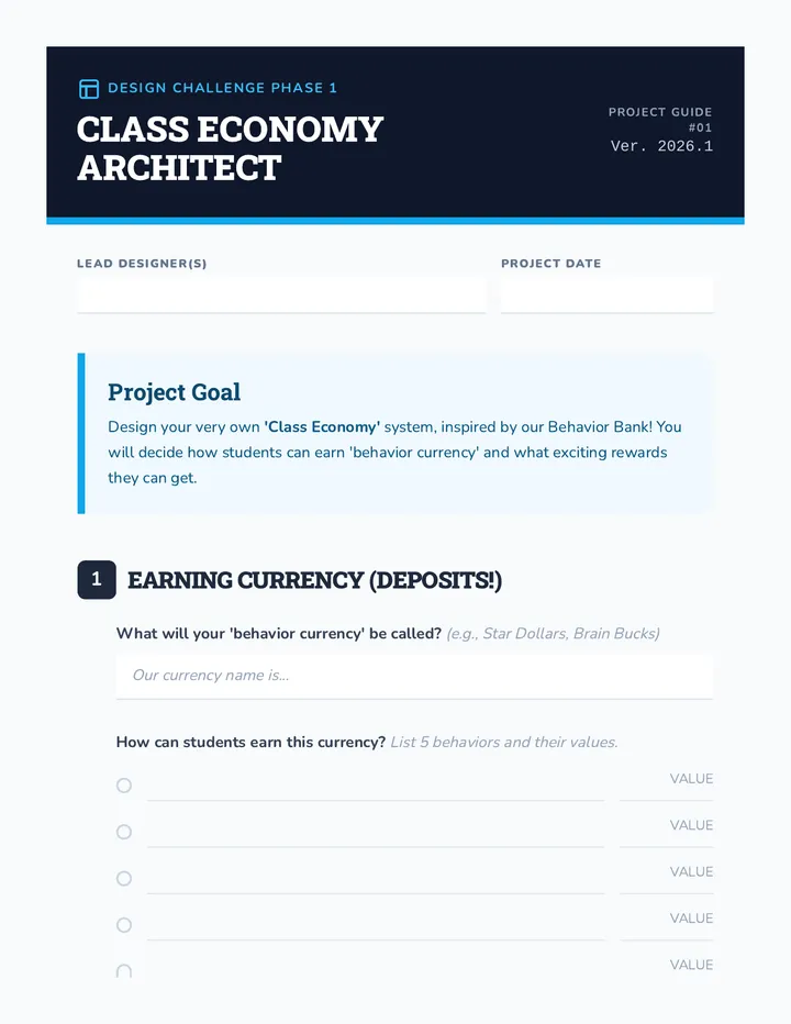 Class Economy Design Challenge Project Guide
