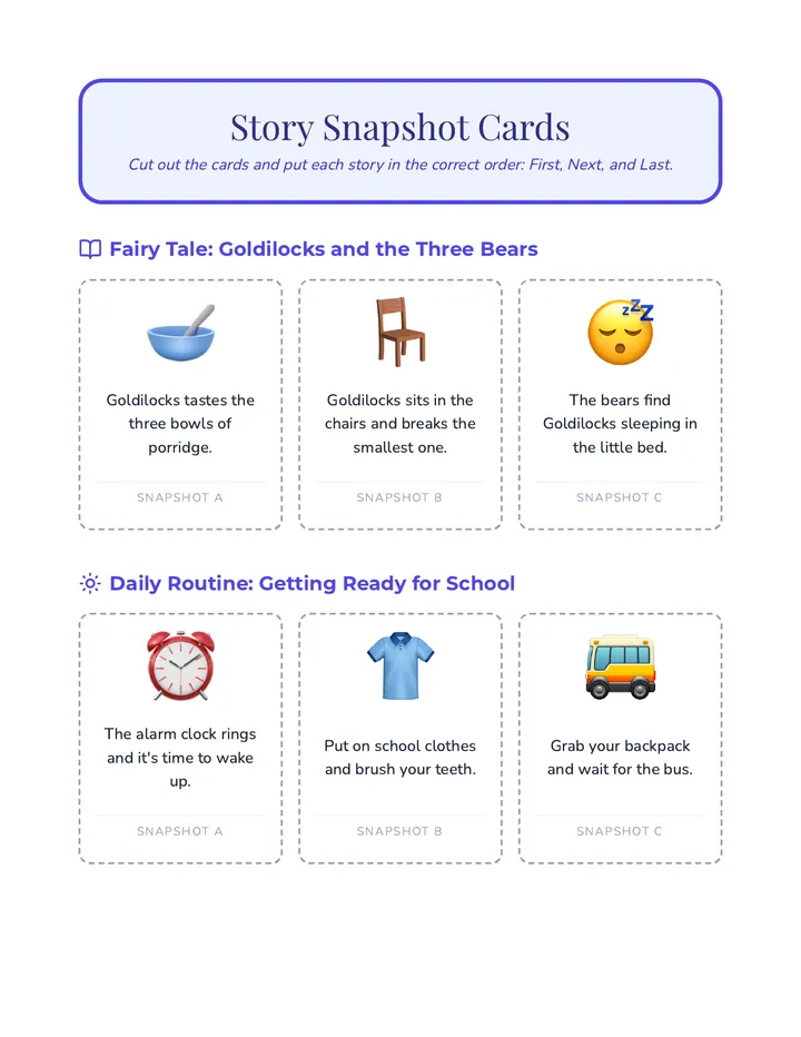 Story Snapshot Cards