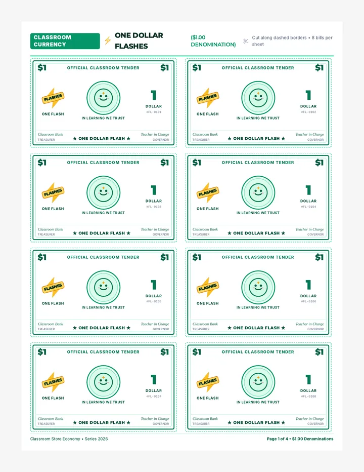 Lightning Flashes Currency Cards