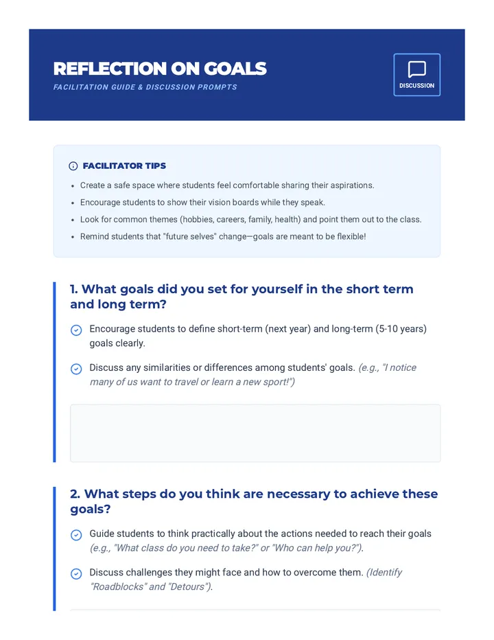 Reflection Discussion Guide