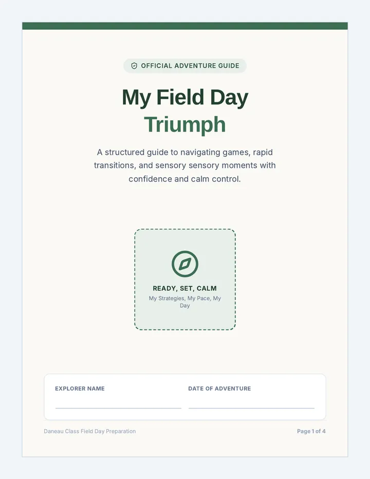 Field Day Social Story Booklet
