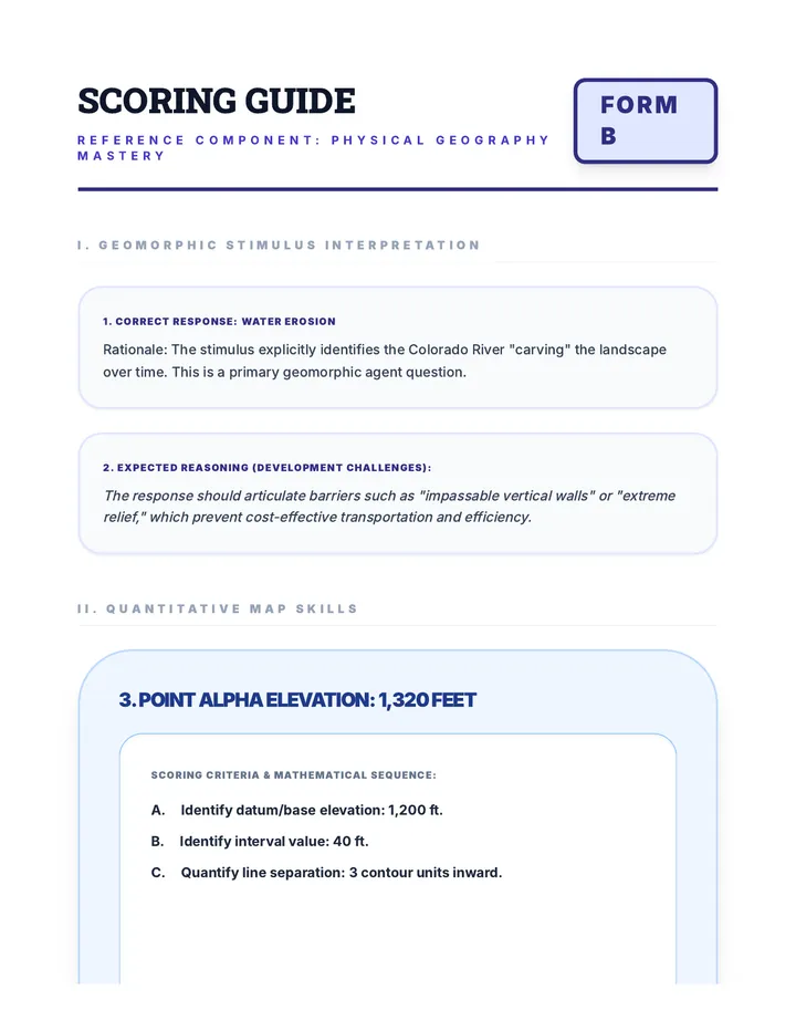 Mapping Mastery Key - Form B