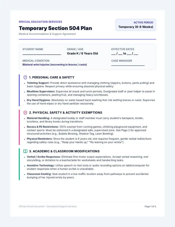 Safe Steps Accommodation Plan