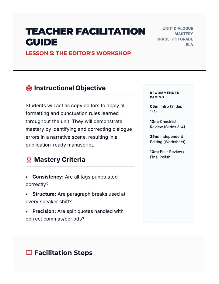 Publication Day Teacher Guide