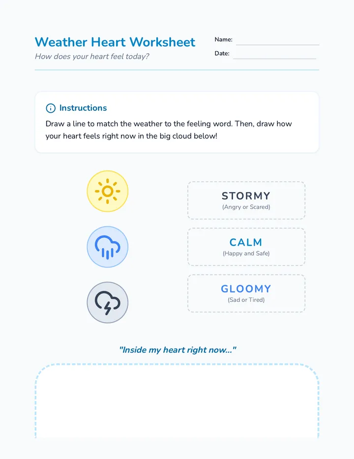 Weather Heart Worksheet
