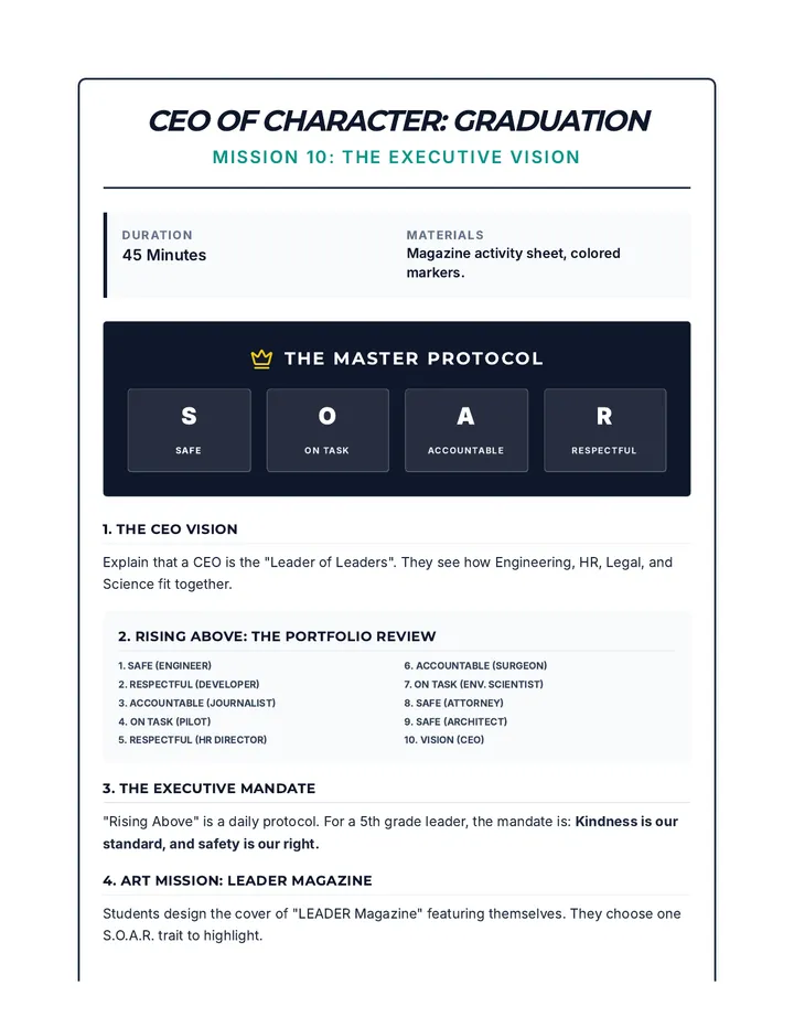 Rising Above CEO Teacher Guide