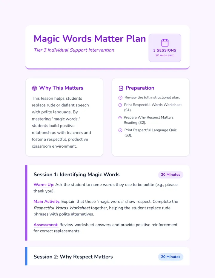 Magic Words Matter Teacher Guide