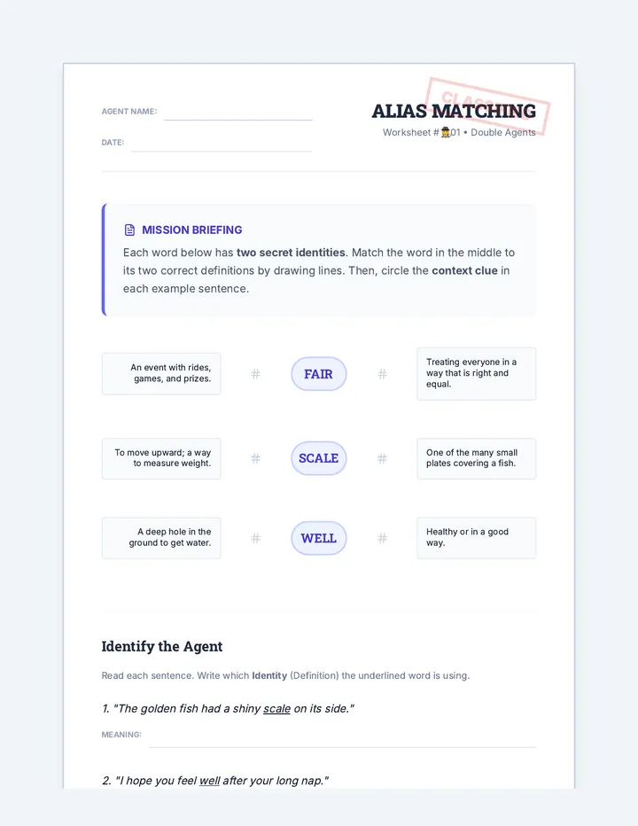 Alias Matching Worksheet