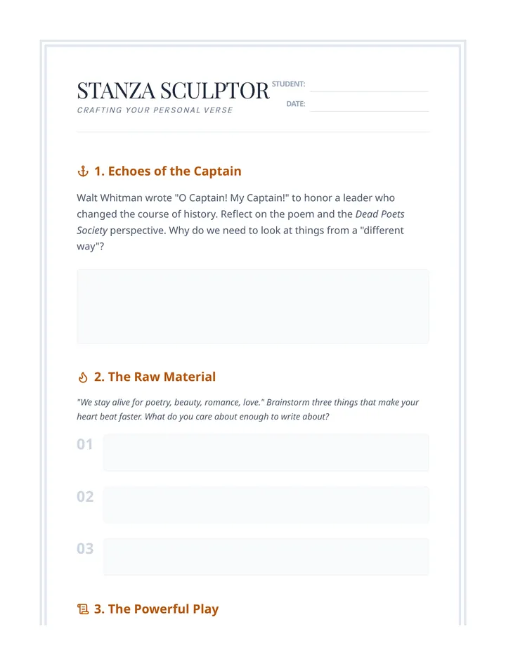 Stanza Sculptor Worksheet