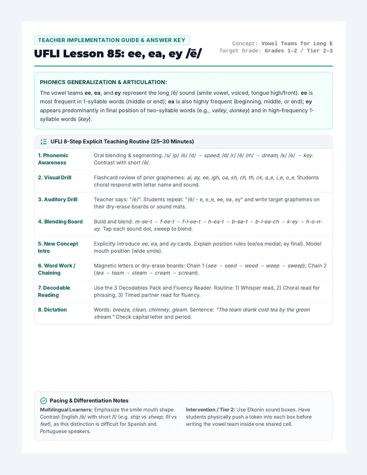 Long E Teacher Guide
