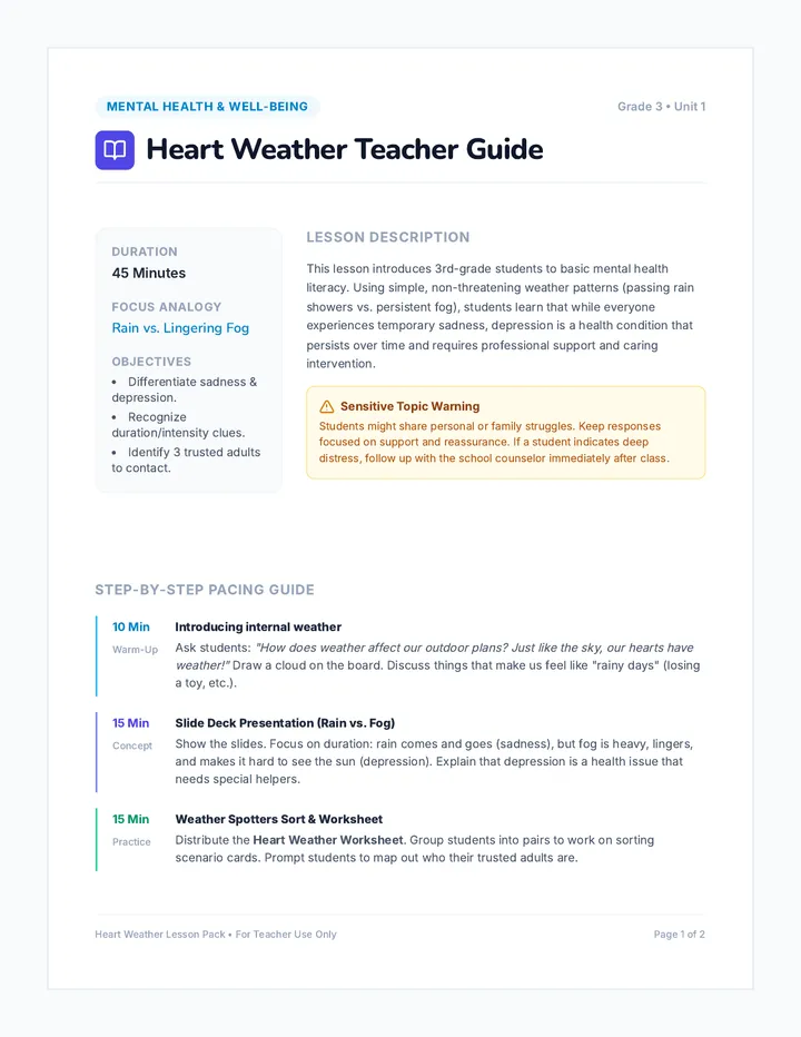 Heart Weather Teacher Guide