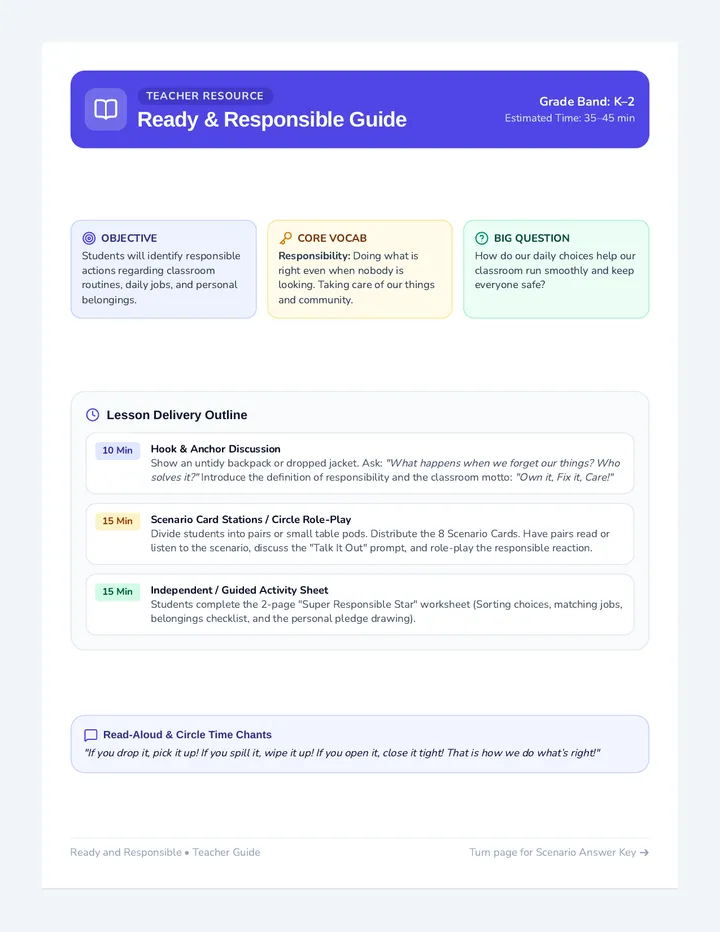 Responsible Choices Teacher Guide