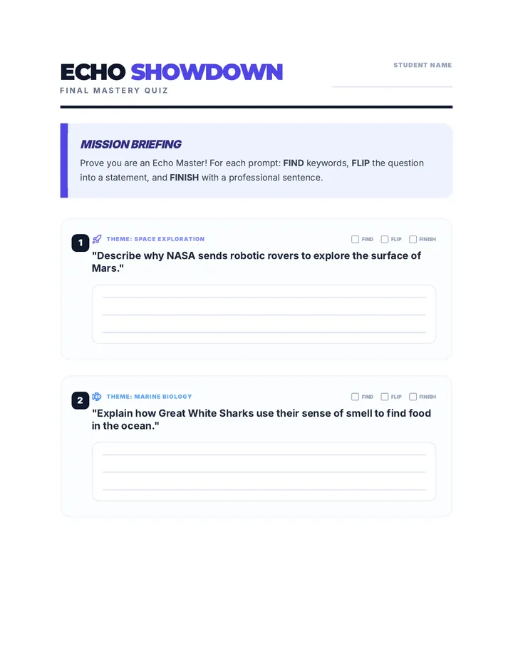 Echo Showdown Quiz