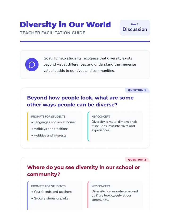 Day 2 Discussion Diversity Guide