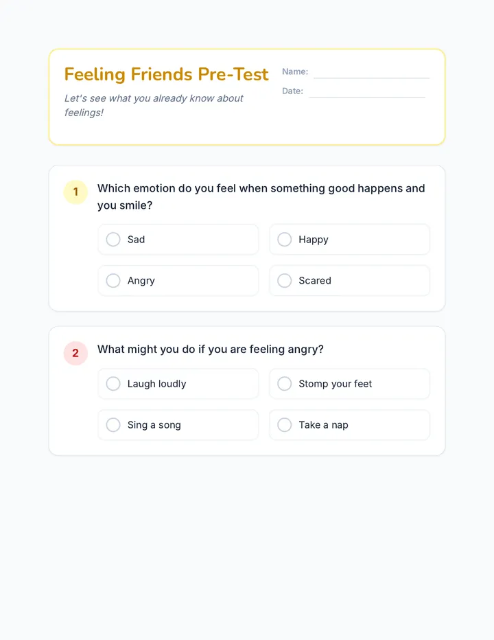 Feeling Friends Pre-Test
