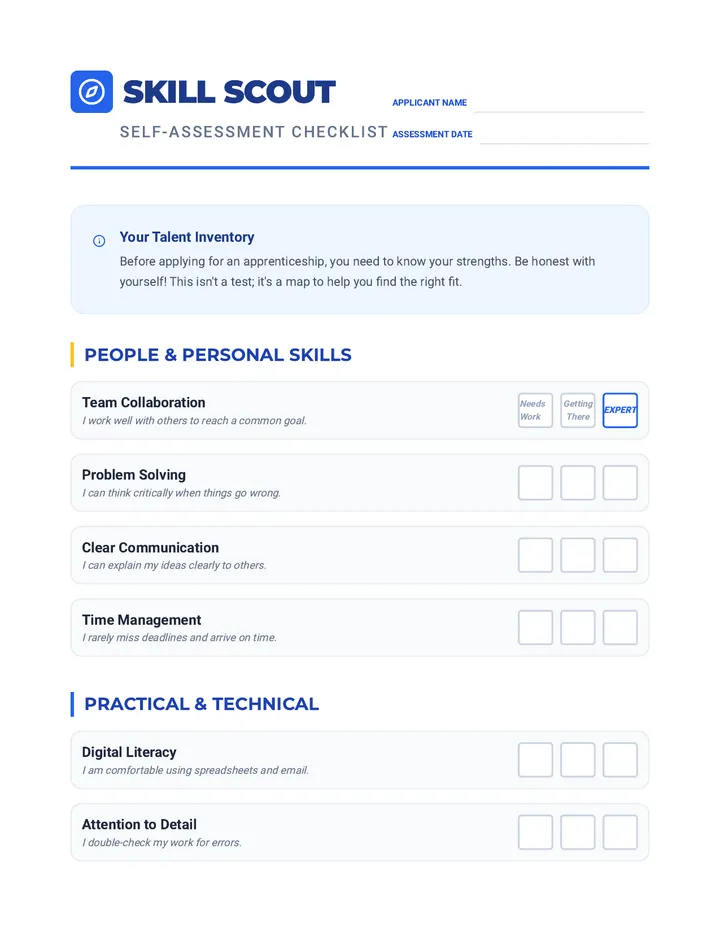Skill Scout Checklist