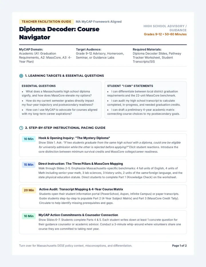 Course Navigator Teacher Guide
