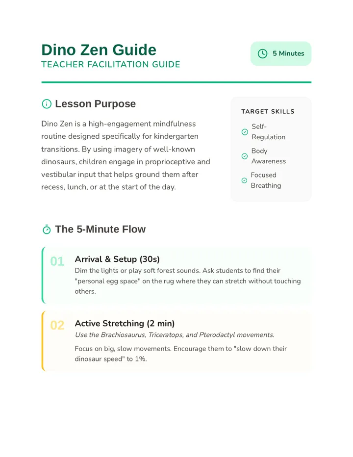 Dino Zen Teacher Guide