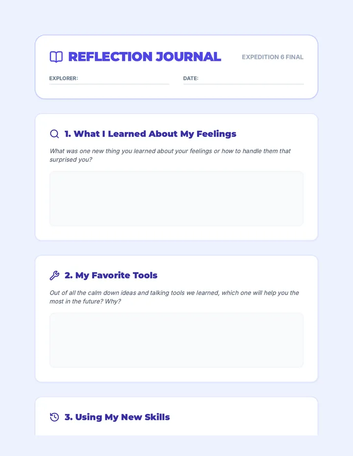 Reflection Journal Worksheet
